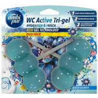 Гелевый подвесной блок для туалета Ambi Pur WC Active Tri-gel Водяные цветы, 2х45 г